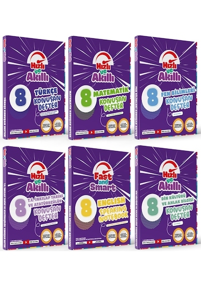 Tammat Yayınları Lgs 8. Sınıf Hızlı Ve Akıllı Tam Set Konuşan Defter 6 Kitap