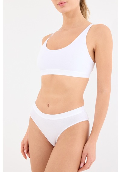 Naphor Touch Beyaz Yüksek Bel Slip Külot Gri