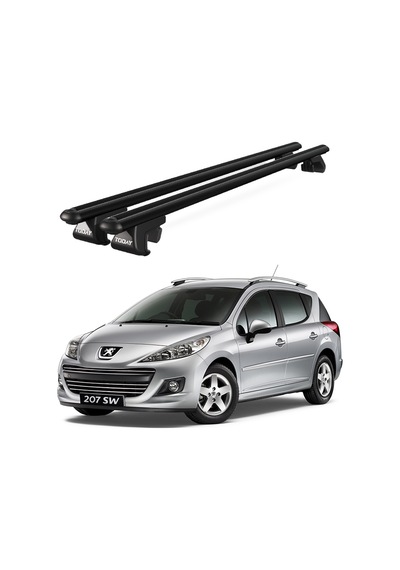 Venüs Peugeot 207 Station Wagon 2007-2013 Uyumlu Siyah Ara Atkı Port Bagaj Tavan Barı