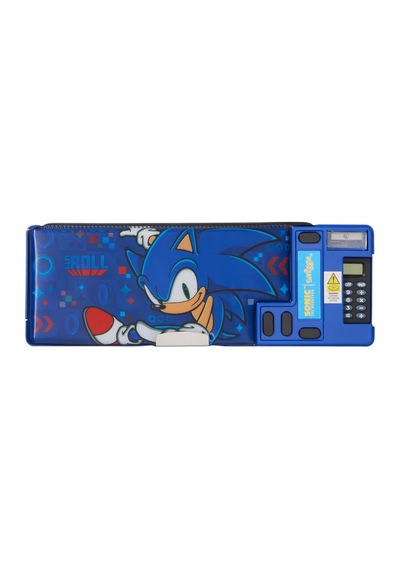 Smiggle Sonics Pop-out Kalem Kutusu , Çok Bölmeli Mavi
