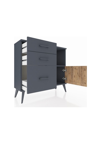 Arges Şifonyer Tek Raflı 3 Çekmeceli Tek Kapaklı 88x30x80 Antrasit-çam/antrasit Çam/antrasit Arges Şifonyer Tek Raflı 3 Çekmeceli Tek Kapaklı 88x30x80 Antrasit-çam/antrasit Çam/antrasit
