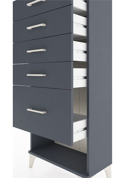 Hyperion Dolap 5 Çekmeceli 60x44x134 Antrasit-antrasit Antrasit