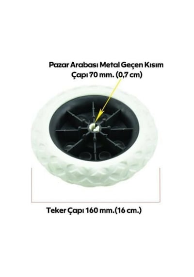Çantalı Pazar Araba 2 Adet Tekeri Kauçuk