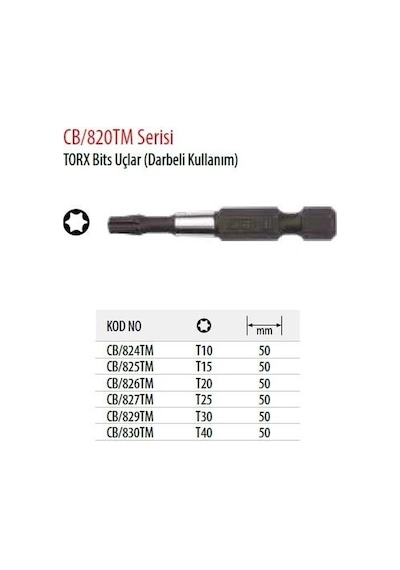 1/4" Torx Bits Uç/darbeli Kullanım-t25x50 Mm