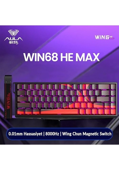 Wın68 He Max Manyetik Klavye Trigger Wing Chun Switch 8000hz Rgb Tkl Hot Swap Oyuncu Klavyesi Kırmızı