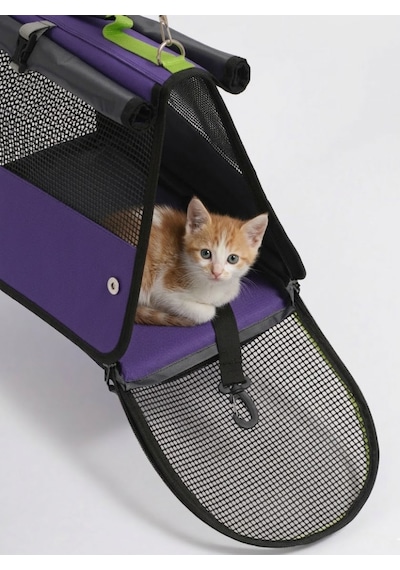 Missidea Brave Paws Flybag Fileli Kedi Ve Köpek Taşıma Çantası Havayolu Uyumlu Mor