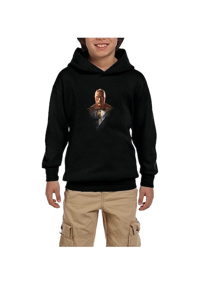 Zepplin Giyim Black Adam Character Siyah Çocuk Kapşonlu Sweatshirt Siyah