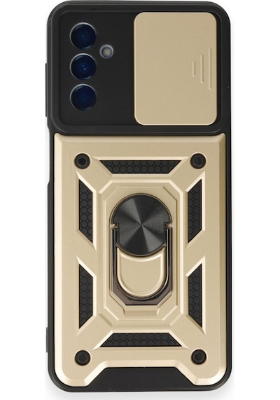 Samsung Galaxy Uyumlu - M14 5g Kılıf Pars Lens Yüzüklü Silikon - Gold