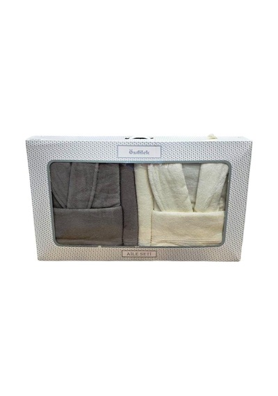 Özdilek Allure %100 Pamuk 6 Parça Aile Banyo Seti Bej & Krem Çok Renkli