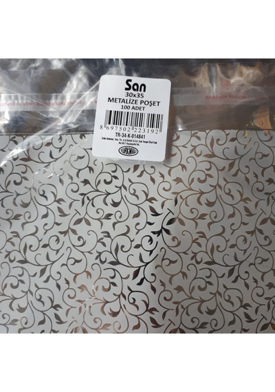 Hediyelik Poşet Metalize 30 X 35 CM 100 Adetli Paket