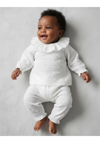 Tiffany Baby & Kids Tiffany Baby Müslin Newborn Pure Theme 2'li Takım 10012 Ekru
