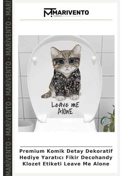 Premium Komik Detay Dekoratif Hediye Yaratıcı Fikir Decohandy Klozet Etiketi Leave Me Alone