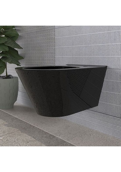 Lucco 53 CM Rim Art Kanalsız Asma Klozet Siyah