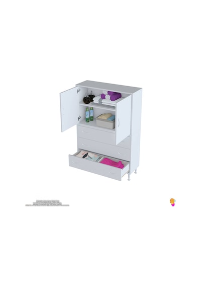 Modilayn İlkim 90 X 138 X 32,5 Cm' Lik Kapak İçi Çift Raflı Ve 3 Çekmeceli Düzen Harikası Dolap Beyaz Modilayn İlkim 90 X 138 X 32,5 Cm' Lik Kapak İçi Çift Raflı Ve 3 Çekmeceli Düzen Harikası Dolap Beyaz