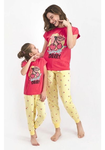 Roly Poly 2410 Kadın Vibes Of Cherry Nar Çiçeği Kısa Kol Pijama T Çok renkli