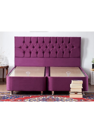 Nironyatak Niron Purple Baza Ve Başlık Seti 180X200 Cm Çift Kişilik Sandıklı