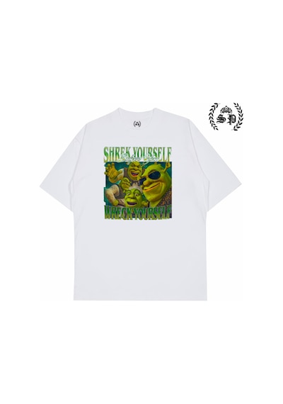 Startmore Shrek Your Self Wreck Your Self Vintage Y2k Tee Tshirt Beyaz