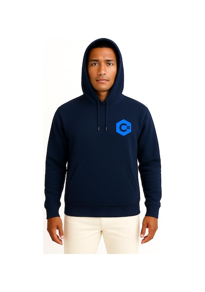 Bahriyeli Collection Kapüşonlu Csharp Logo Cep Tasarımlı Unisex Sweatshirt Lacivert
