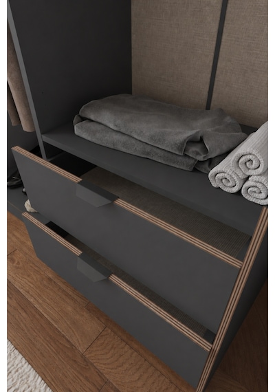 Arden 4 Kapaklı 2 Çekmeceli Gardırop/dolap 128x182x44 Cm Atlas Çam Modern Tasarım Siyah Arden 4 Kapaklı 2 Çekmeceli Gardırop/dolap 128x182x44 Cm Atlas Çam Modern Tasarım Siyah