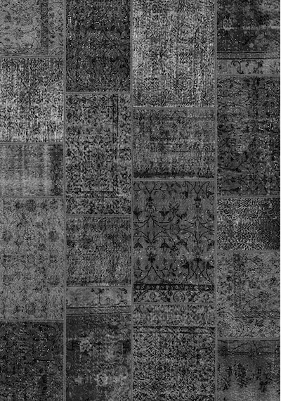 Çam Halı Siesta Patchwork 32-462 Etnik Eskitme Desenli Dokuma Tabanlı Yıkanabilir Şönil Salon Ve Oda Halısı Siyah
