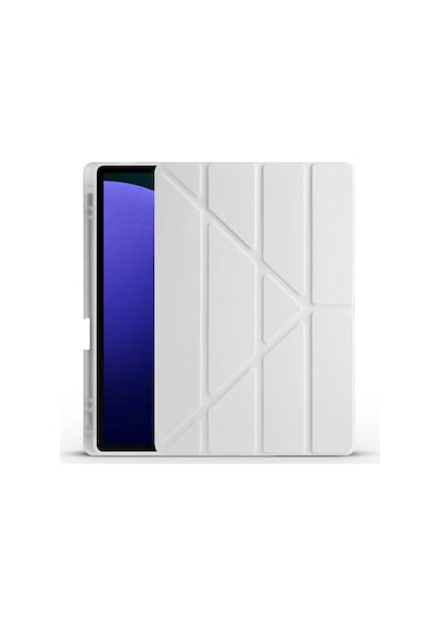 Galaxy Uyumlu  Tab S9 Plus Kılıf Frm Tri Folding Kalem Bölmeli Standlı Kılıf-gri Arka Kapak