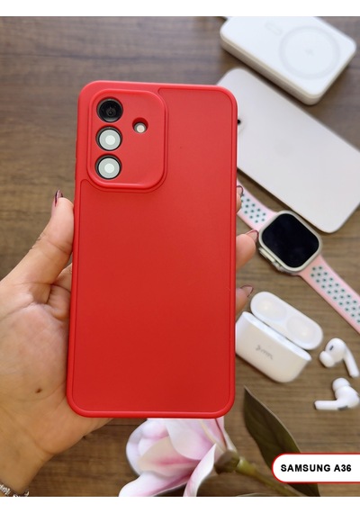Samsung Galaxy A36 Uyumlu Kamera Korumalı Darbeye Dayanıklı Renk Atmayan Keep Silikon Kılıf Kırmızı