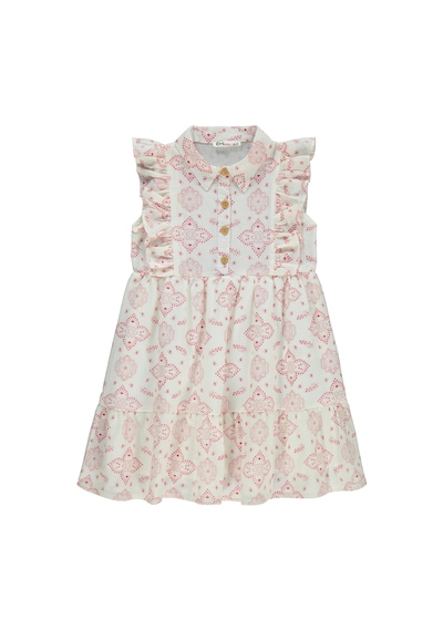 Civil Girls Düğmeli 6-9 Yaş Elbise - Pembe