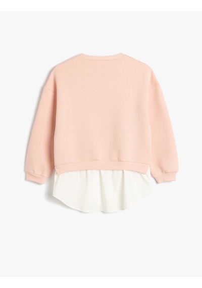Koton Bisiklet Yaka Uzun Kollu Köpek Baskılı Sweatshirt Pembe 5wkg10590ak Gülkurusu