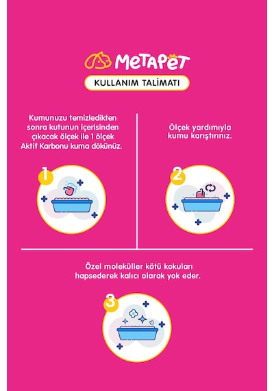 Metapet Kedi Kumu ve Tuvaleti Koku Giderici Doğal Aktif Karbonlu 1750 ML