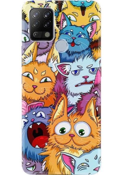 Oppo A74 Kılıf Desenli Kediler 1723