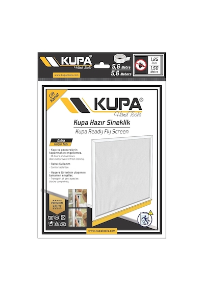 Kupa Tools Hazır Pencere Sinekliği Çift Kanat 1.25mm, 150 Cm Cırtlı