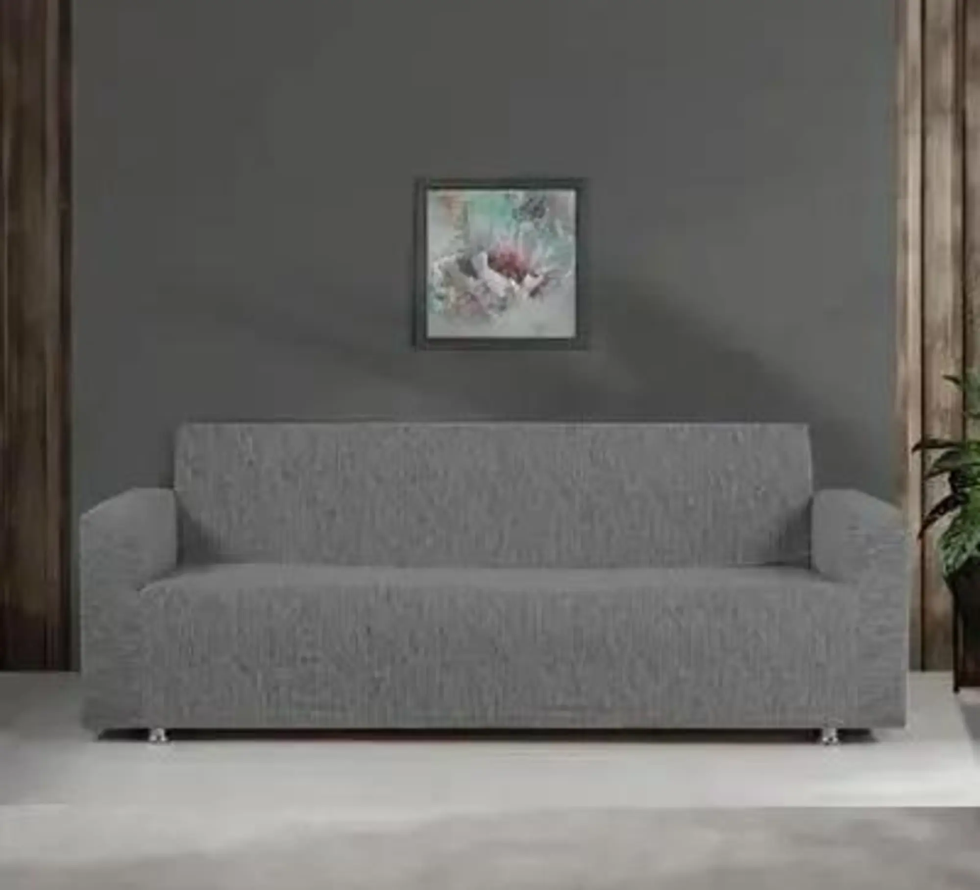 Altınkoza Still Jakarlı Streç Maxi Takım Koltuk Örtüsü / Modern / Lüx / 1.kalite 3+3+1+1 Gri