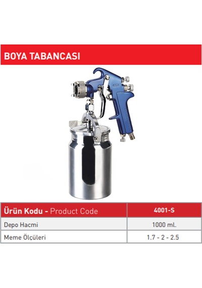Sappower 4001S Alttan Depolu Boya Tabancası 1.4 Mm