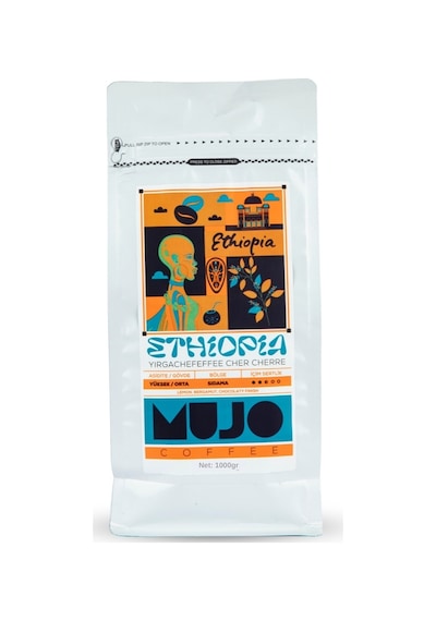 Ethiopia Yirgachefeffe Cher Cherre Çekirdek Kahve-1000gr-çekirdek Kahve Çekirdek Kahve