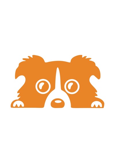 Köpek Araba Sticker 17x17 Cm Turuncu