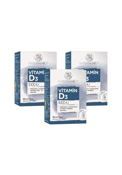 NaturalNest Vitamin D3 1000 IU 10ml Sprey 3 Kutu