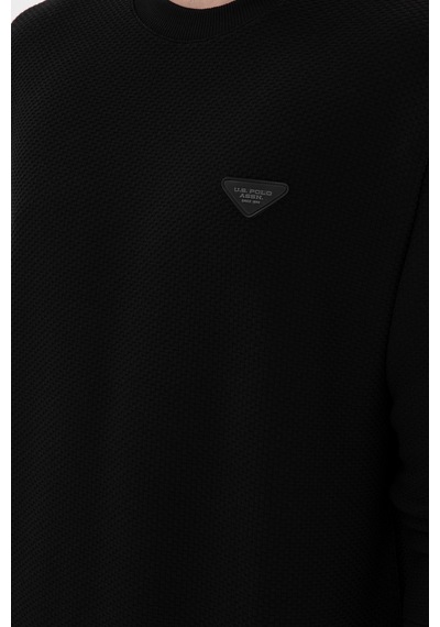 U.S. Polo Assn. Erkek Comfort Fit Bisiklet Yaka Siyah Sweatshirt 50290777-VR046