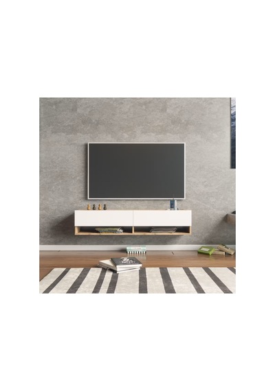 Mdf Colmar Tv Ünitesi Beyaz - Safir Meşe Mdf Colmar Tv Ünitesi Beyaz - Safir Meşe