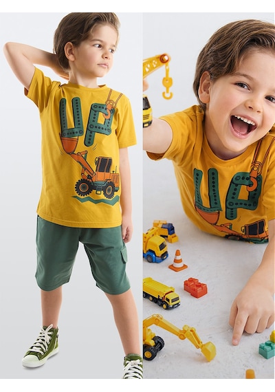 Up  Kepçe  Erkek  Çocuk  T-Shirt  Şort  Takım