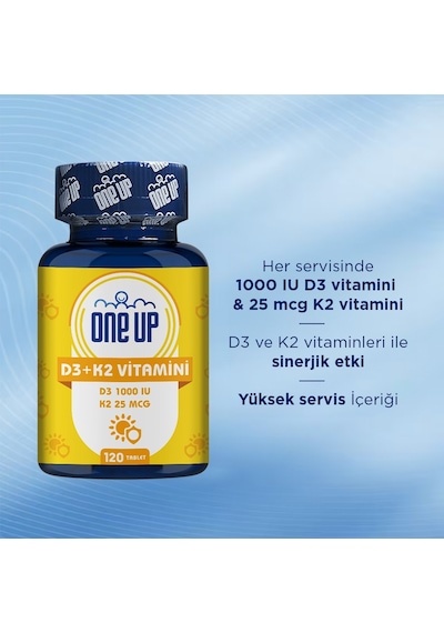 One Up D3 + K2 Vitamini 120 Tablet Aromasız