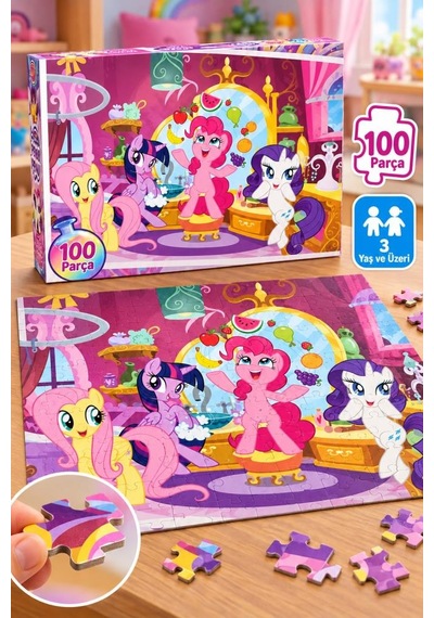 100 Parça Unicorn Çocuk Puzzle Eğitici Oyuncak El-göz Koordinasyonunu Destekleyen Yapboz