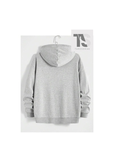 Tarzsokak Dream Maker Yazı Sweatshirt Fermuarlı Hırka Gri