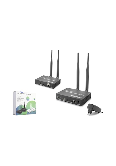 Hadron Hdx1443 Hdmı Kvm Kablosuz Extender Loop-out 1080p 300 M Siyah