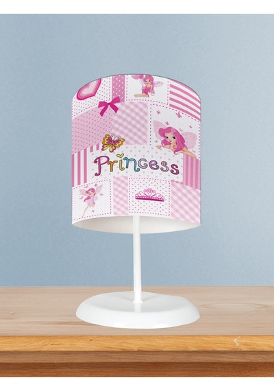 Mekta Home Bebek Ve Çocuk Odası Princess Desenli Pembe Abajur