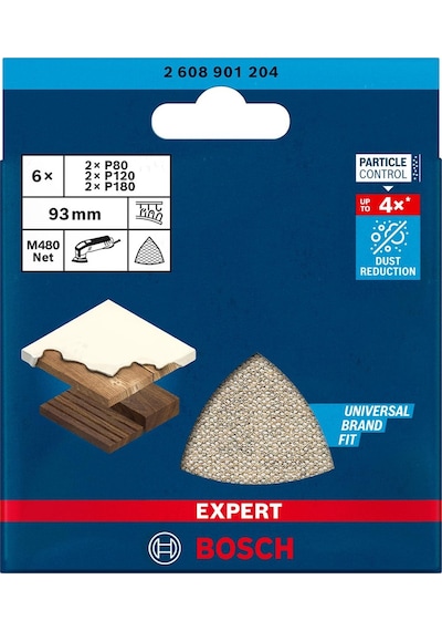 Bosch  Expert M480 Ağ Delta Zımpara Seti 93 MM 6'lı -2608901204