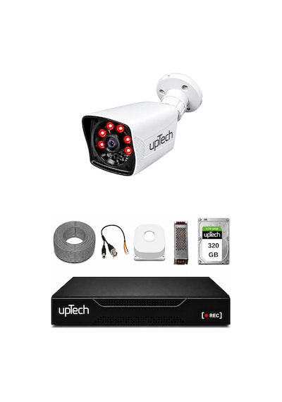 Uptech 1 Kameralı Güvenlik Kamera Seti 2mp 1080p Full Hd 6 Atom Led Gece Görüşlü 320gb Hdd 5525