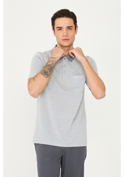 Antrasit Polo Yaka T-shirt Füme