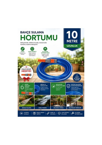 Basınç Ve Kademe Ayarlı Sulama Hortum. Araba Yıkama Bahçe Sulama Balkon Yıkama Hortumu 10 Metre