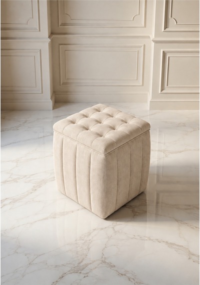 Yeni Sezon İthal Belora Kumaş Puf 40x40 Cm Ultra Yumuşak, Lüks Dokulu, Premium Kalite Kare Puf Krem - 908231317 Krem