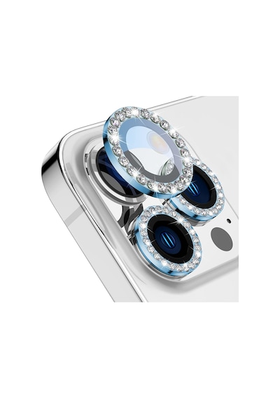 Buff Apple Uyumlu iPhone 14 Pro / 14 Pro Max Diamond Lens Koruyucu Açık Mavi